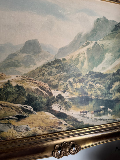 Sidney Richard Percy Cattle Watering Borrowdale Vintage Giclee Print Large