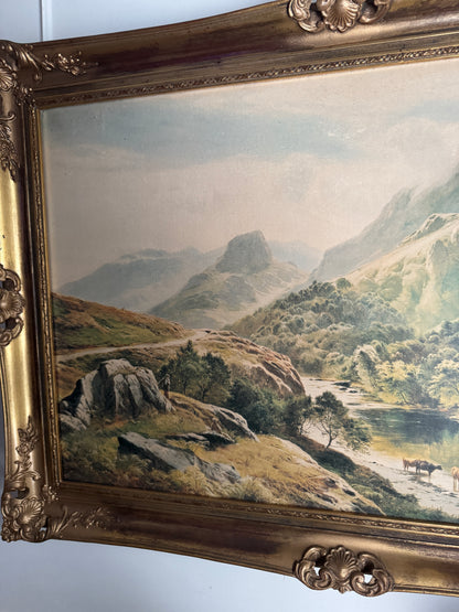 Sidney Richard Percy Cattle Watering Borrowdale Vintage Giclee Print Large