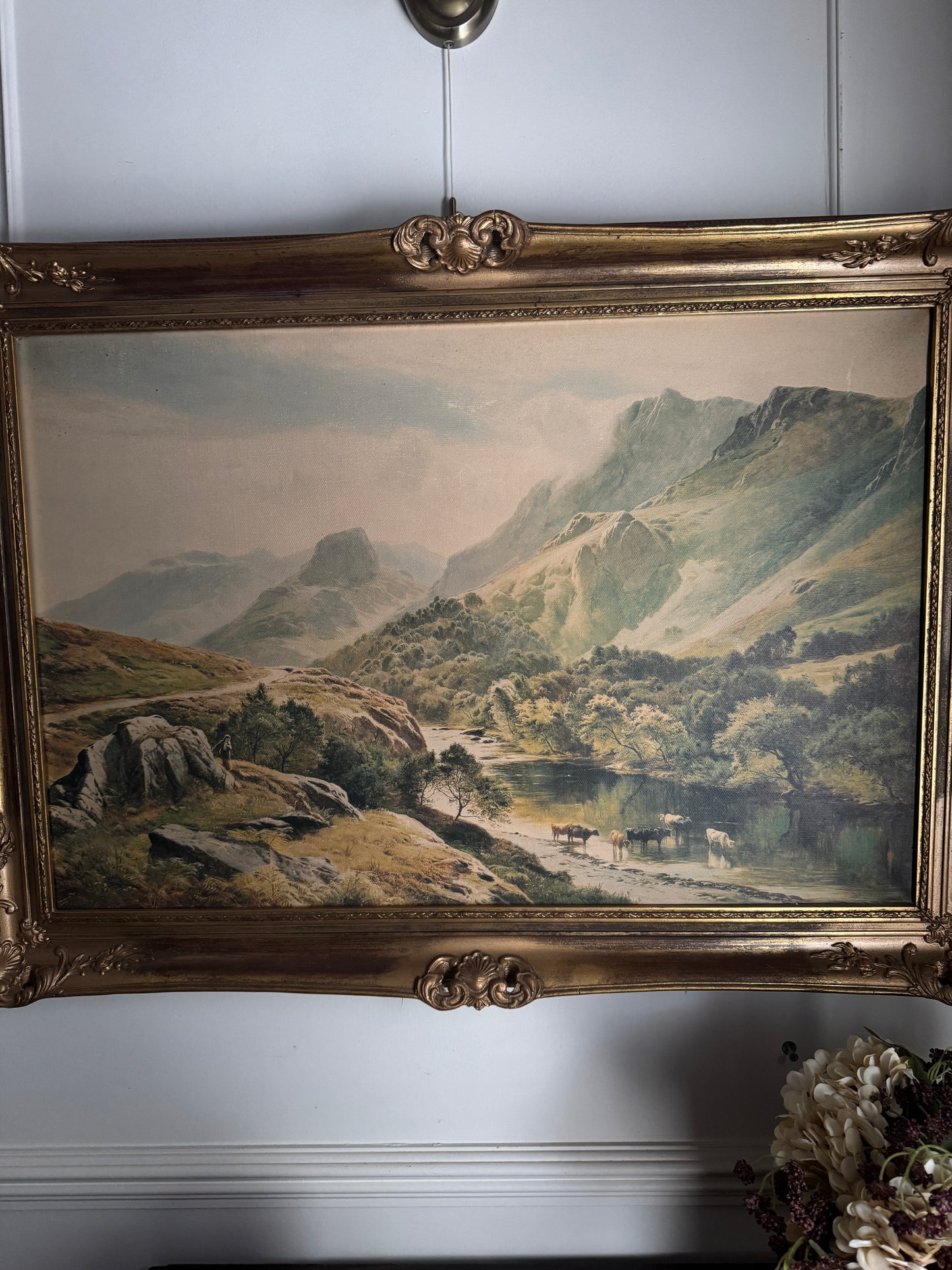 Sidney Richard Percy Cattle Watering Borrowdale Vintage Giclee Print Large