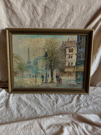 Caroline Burnett Oil Paintings Collection, Signed Impressionist Art, Paris Street Scene & Ornate Framed Oils