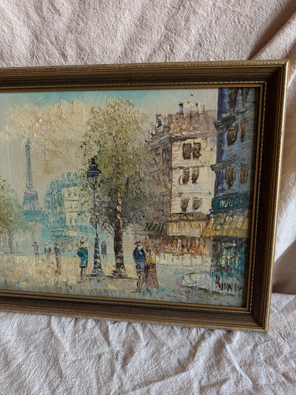 Caroline Burnett Oil Paintings Collection, Signed Impressionist Art, Paris Street Scene & Ornate Framed Oils