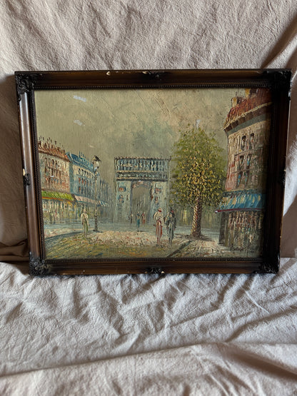 Caroline Burnett Oil Paintings Collection, Signed Impressionist Art, Paris Street Scene & Ornate Framed Oils