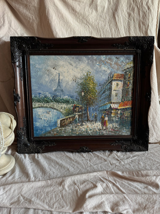Large René Thomsen Oil Painting | French Impressionist | Knife Original Oil on Canvas