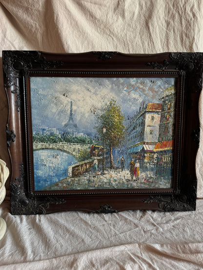 Large René Thomsen Oil Painting | French Impressionist | Knife Original Oil on Canvas