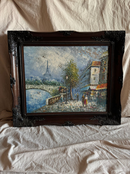 Large René Thomsen Oil Painting | French Impressionist | Knife Original Oil on Canvas