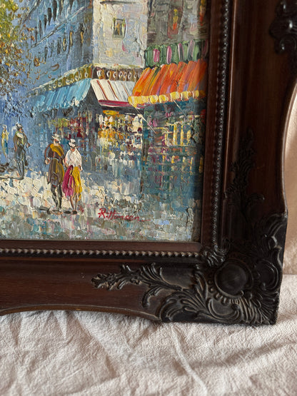Large René Thomsen Oil Painting | French Impressionist | Knife Original Oil on Canvas