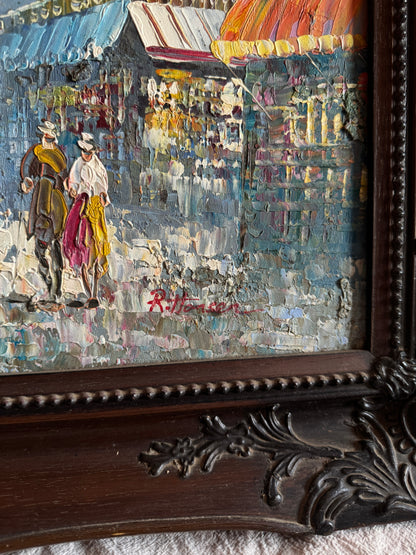 Large René Thomsen Oil Painting | French Impressionist | Knife Original Oil on Canvas