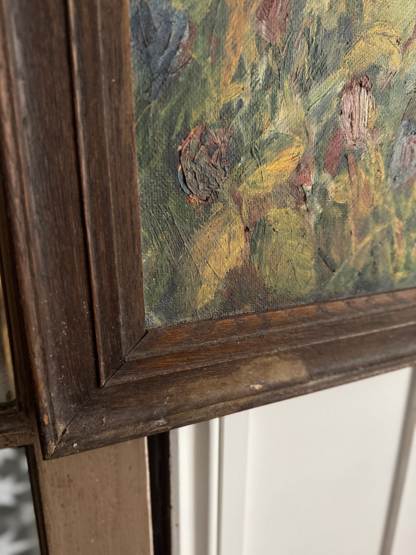 Extra Large English Cottage Oil Painting –Framed Rustic Thatched Farmhouse Scene 127 x 99 cm