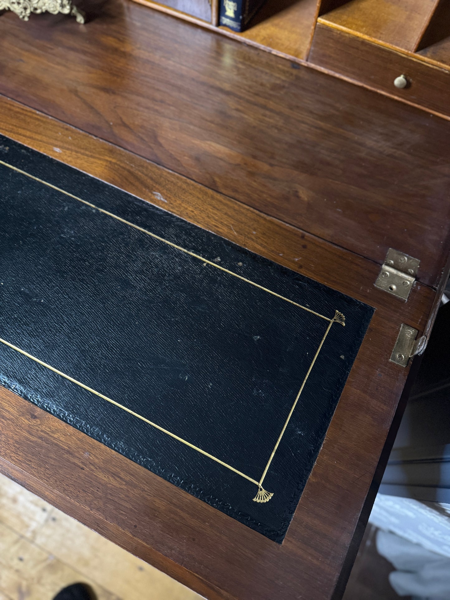 Antique Bureau Desk — French Romantic Style - Distressed Chalk Paint Finish