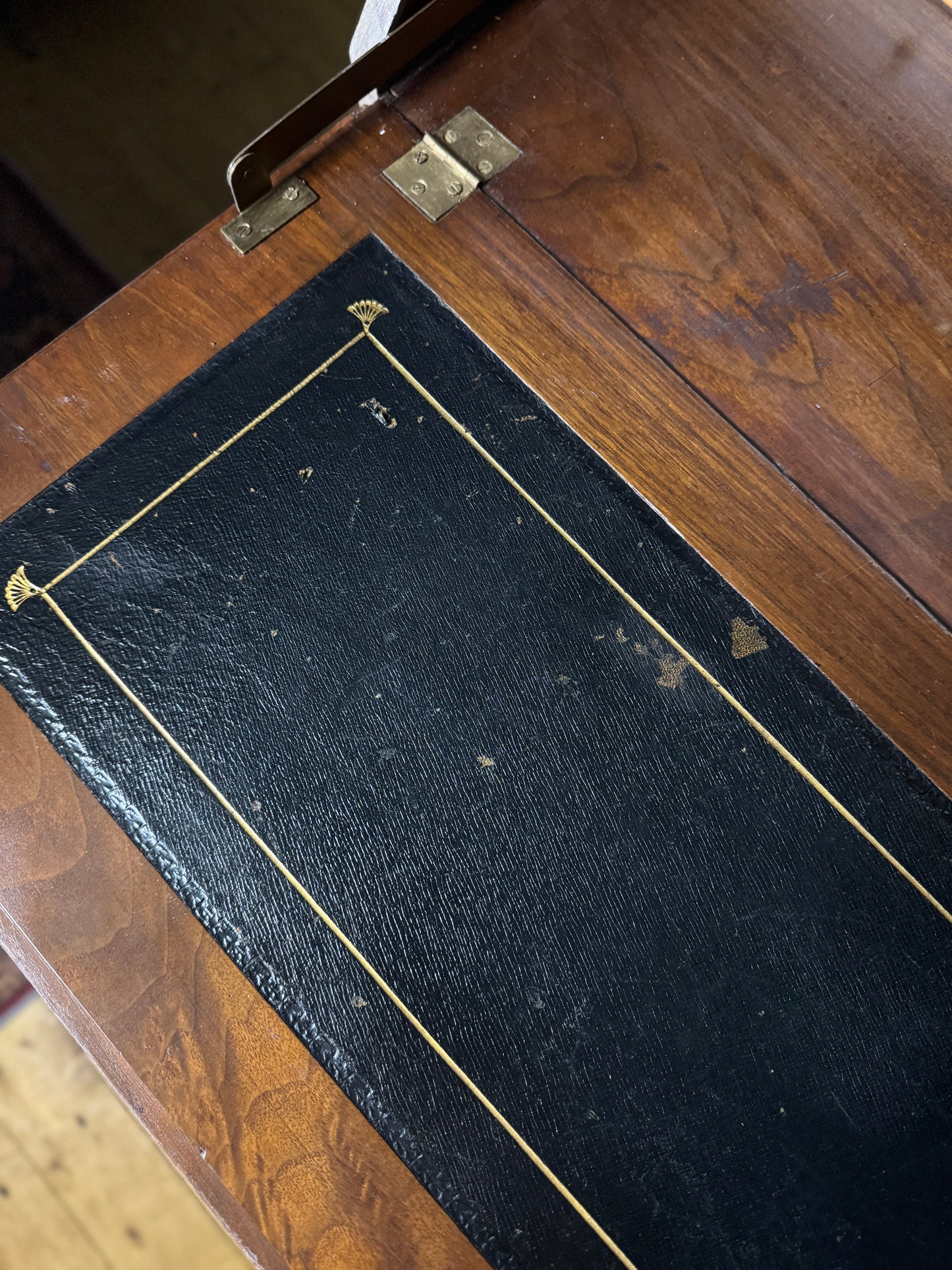 Antique Bureau Desk — French Romantic Style - Distressed Chalk Paint Finish