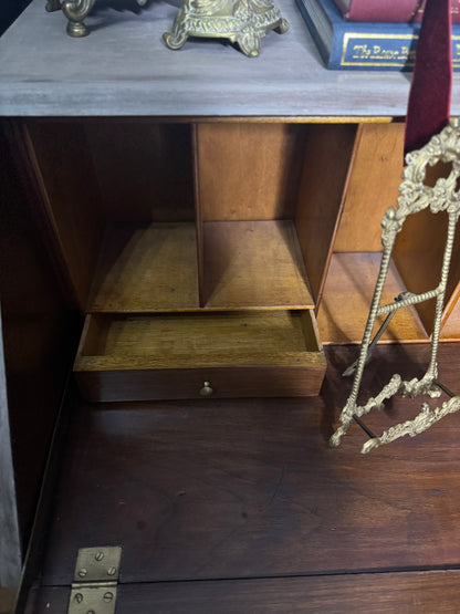 Antique Bureau Desk — French Romantic Style - Distressed Chalk Paint Finish