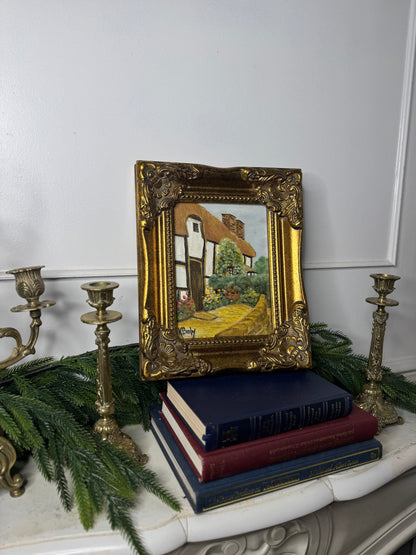 Vintage Small Oil Painting Signed by K. Broby  in Frame Nantes