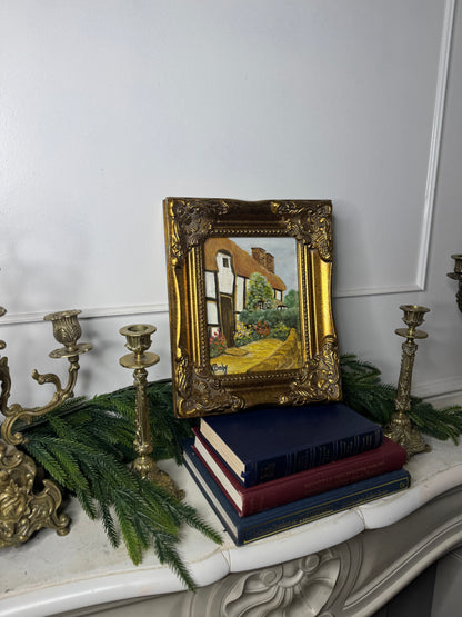 Vintage Small Oil Painting Signed by K. Broby  in Frame Nantes