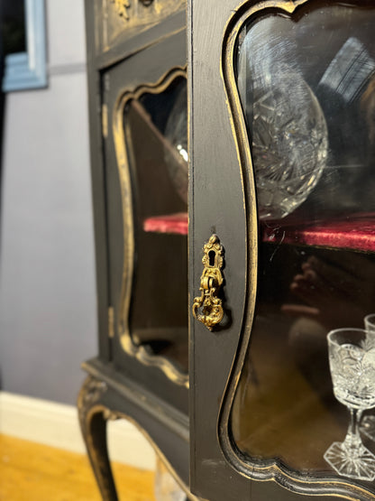 Antique Ebonised Victorian Chiffonier / Drink Cabinet — 19th Century — Upcycled Chalk Paint Finish