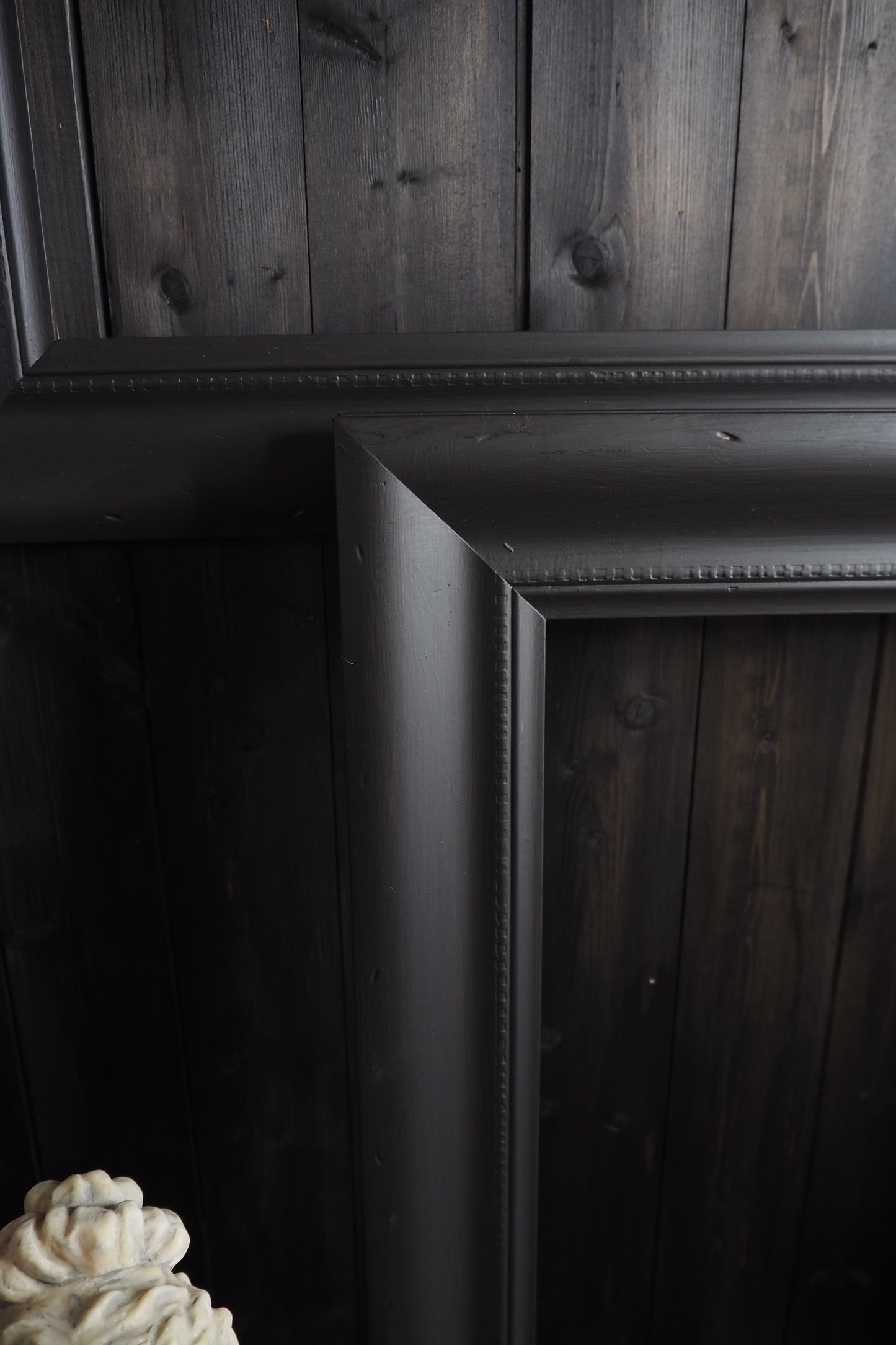 Large Vintage Black Distressed Upcycled Solid Wood Frame- The York