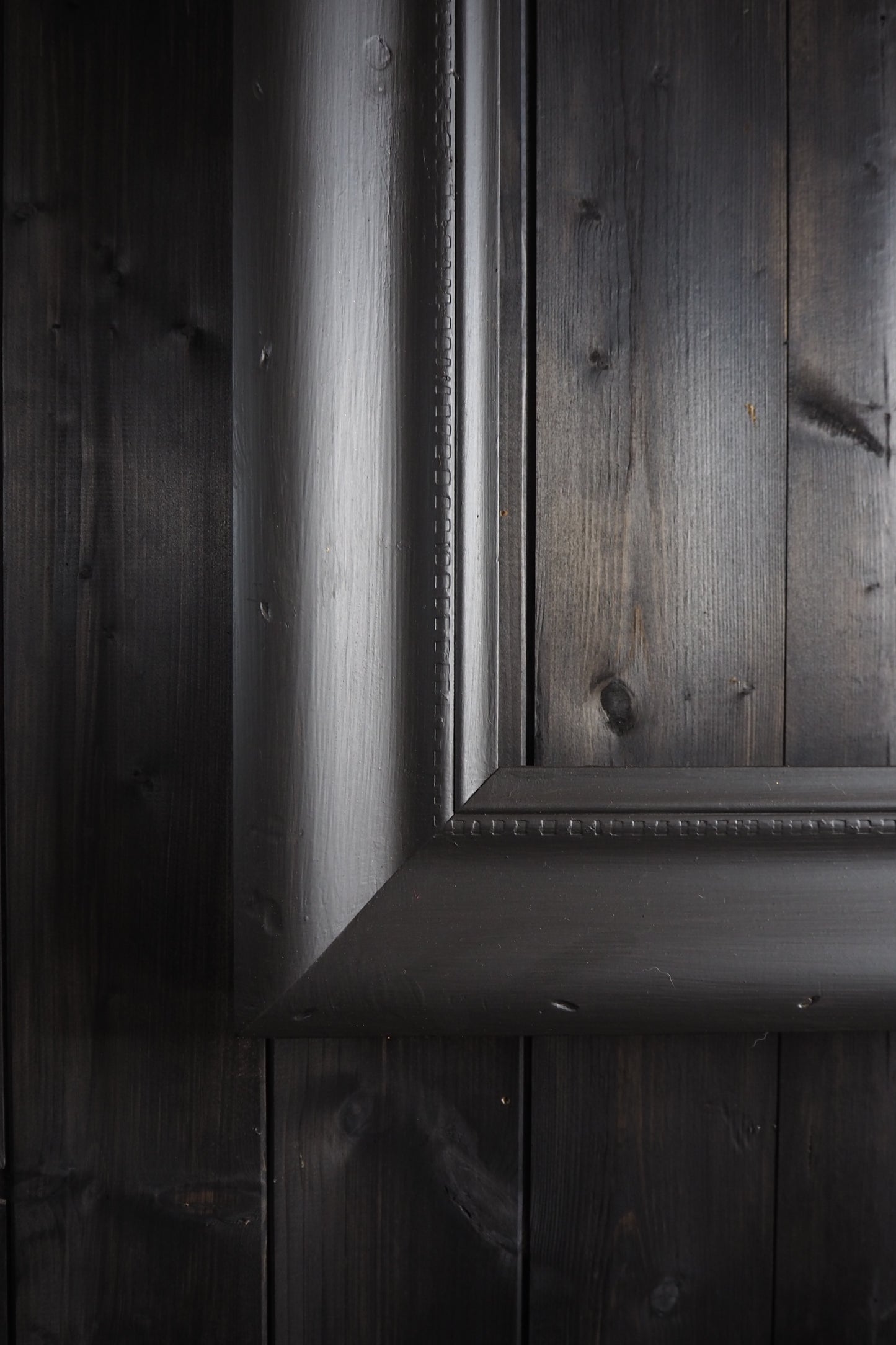Large Vintage Black Distressed Upcycled Solid Wood Frame- The York