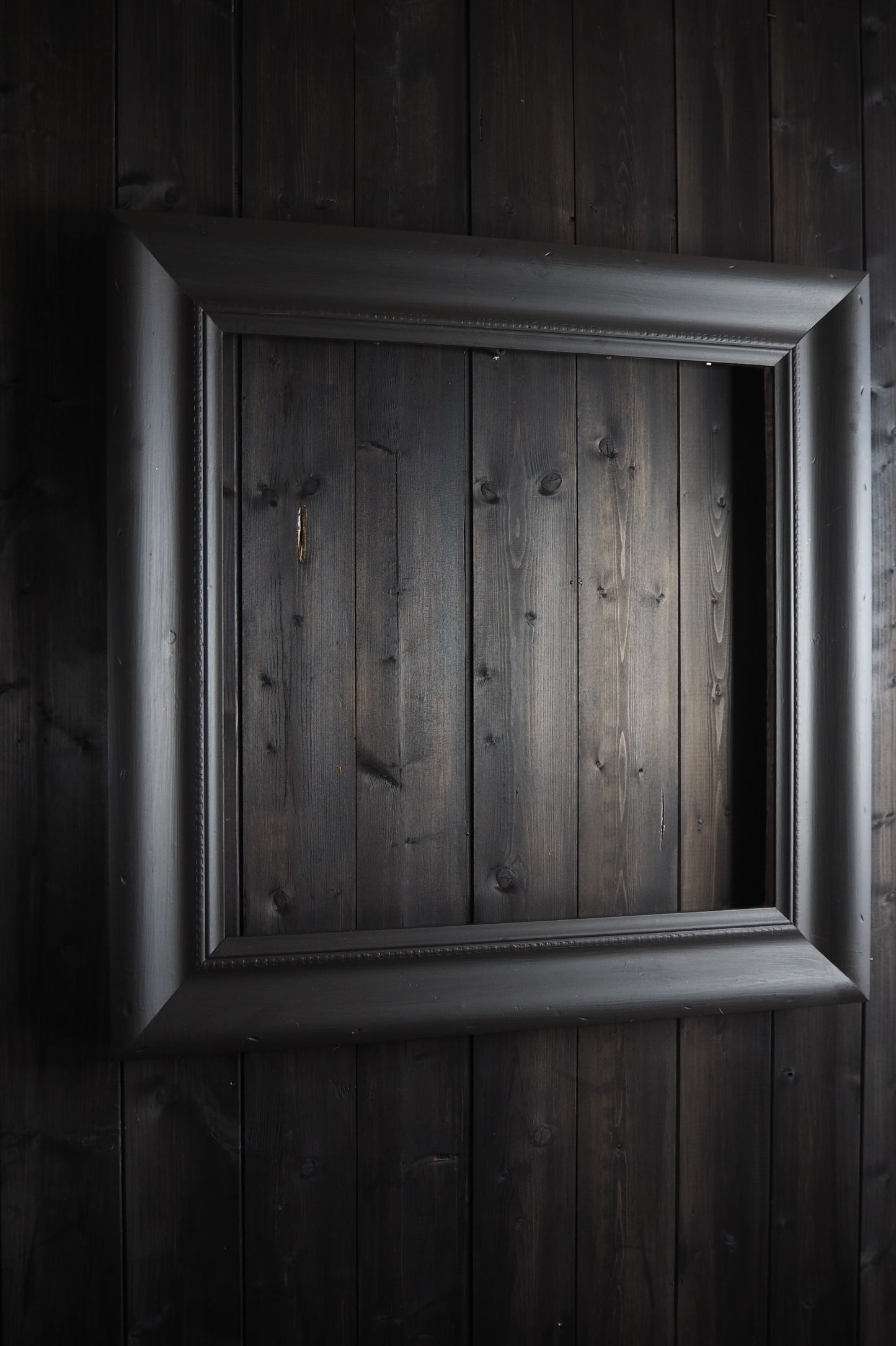 Large Vintage Black Distressed Upcycled Solid Wood Frame- The York