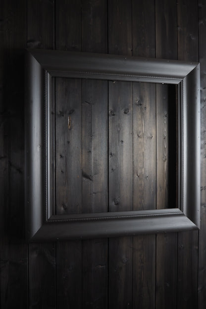 Large Vintage Black Distressed Upcycled Solid Wood Frame- The York