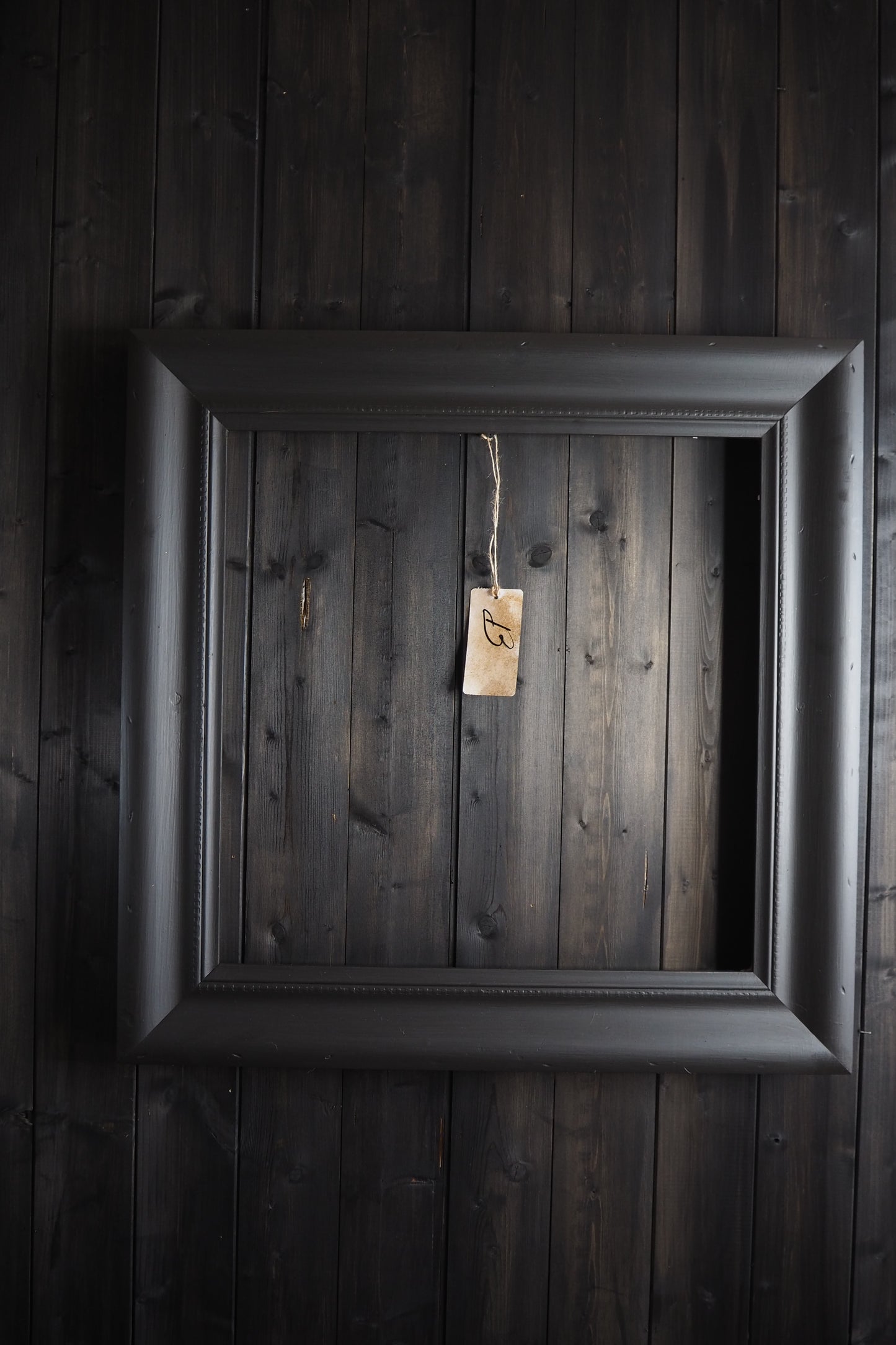 Large Vintage Black Distressed Upcycled Solid Wood Frame- The York