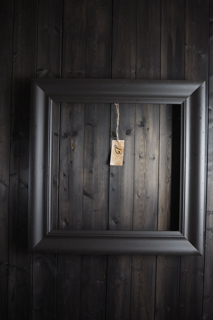 Large Vintage Black Distressed Upcycled Solid Wood Frame- The York
