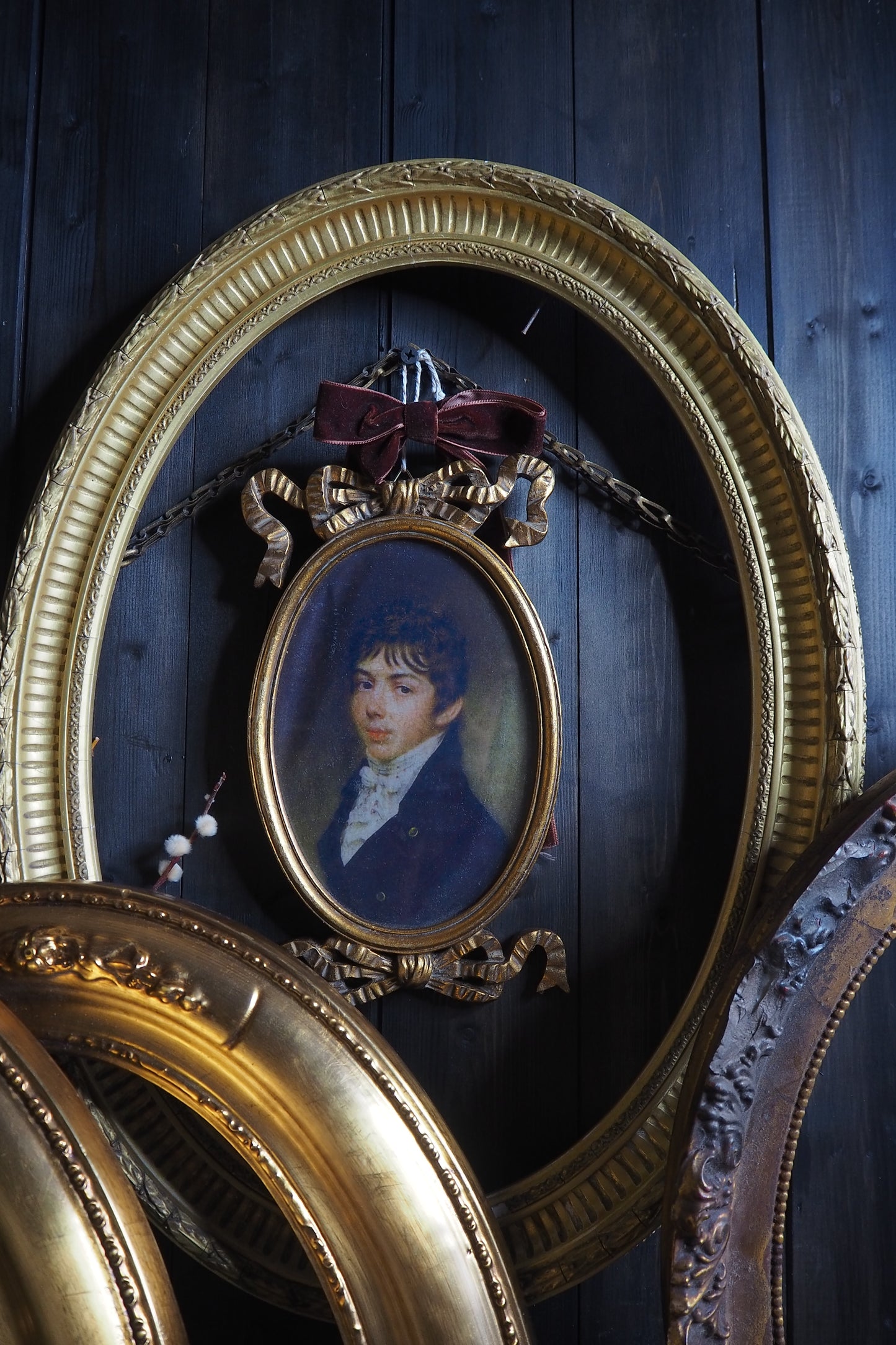 Victorian Portrait in Ornate Gold Ribbon Gilt  Frame