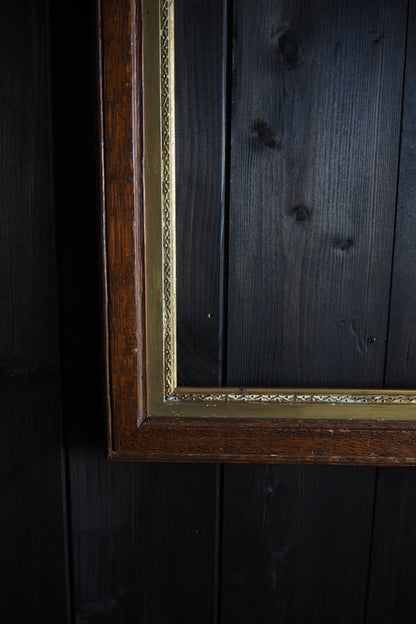 The Caspira-  Oak with Gold Trim Large Frame Rustic Frame