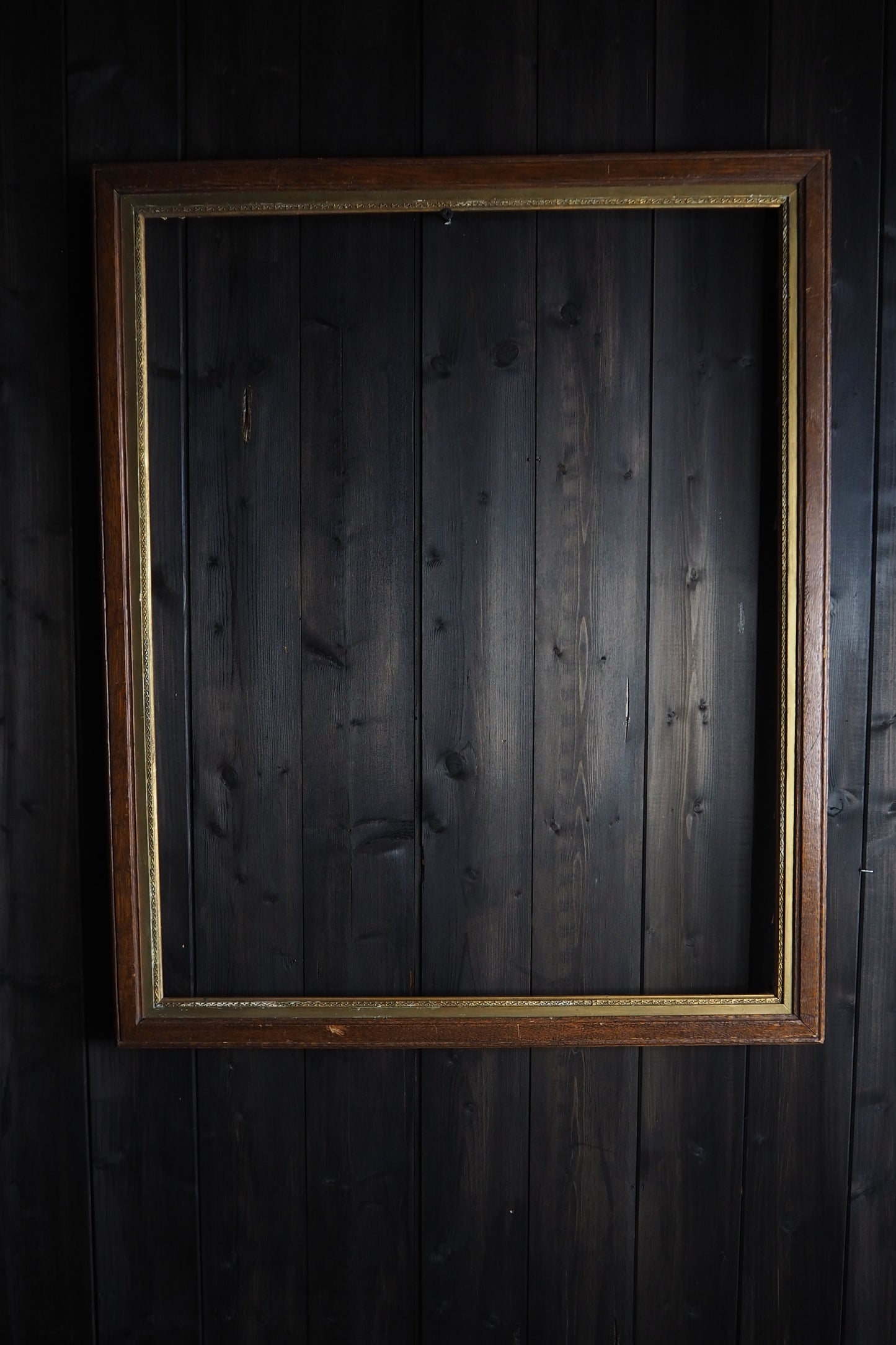 The Caspira-  Oak with Gold Trim Large Frame Rustic Frame