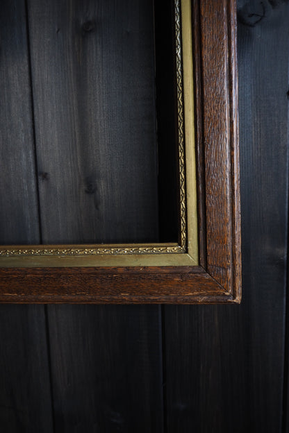 The Caspira-  Oak with Gold Trim Large Frame Rustic Frame