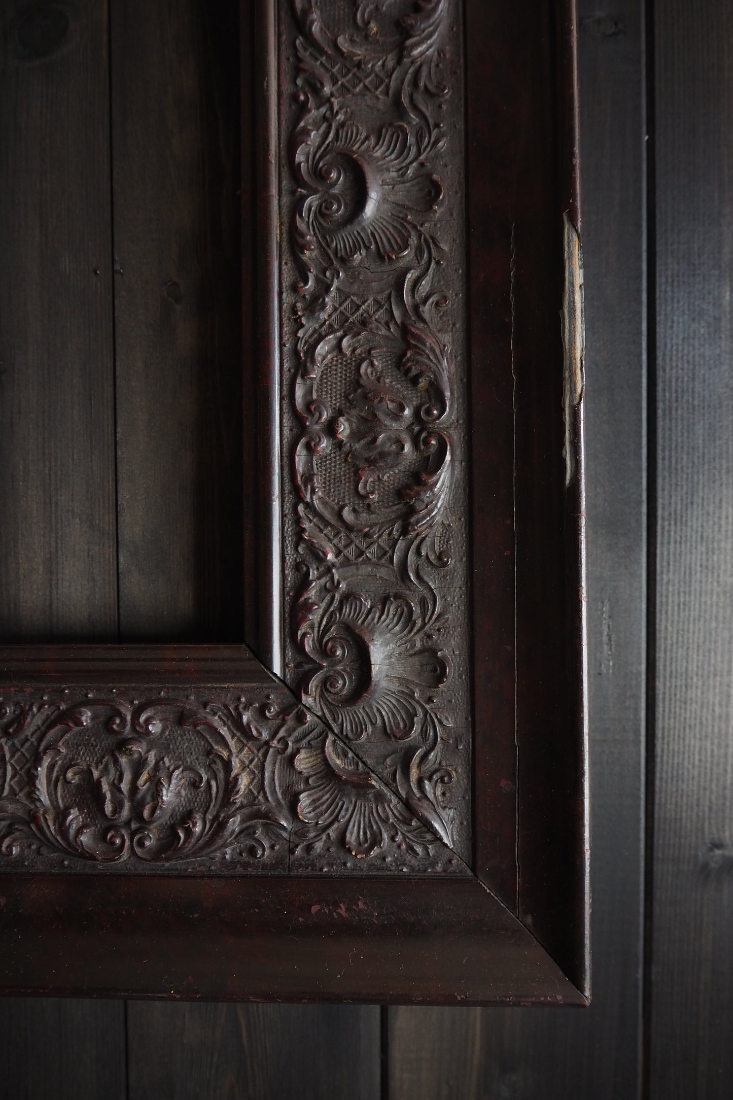 The Calvera - Original Hand-Carved Victorian Black Ornate Rare Frame