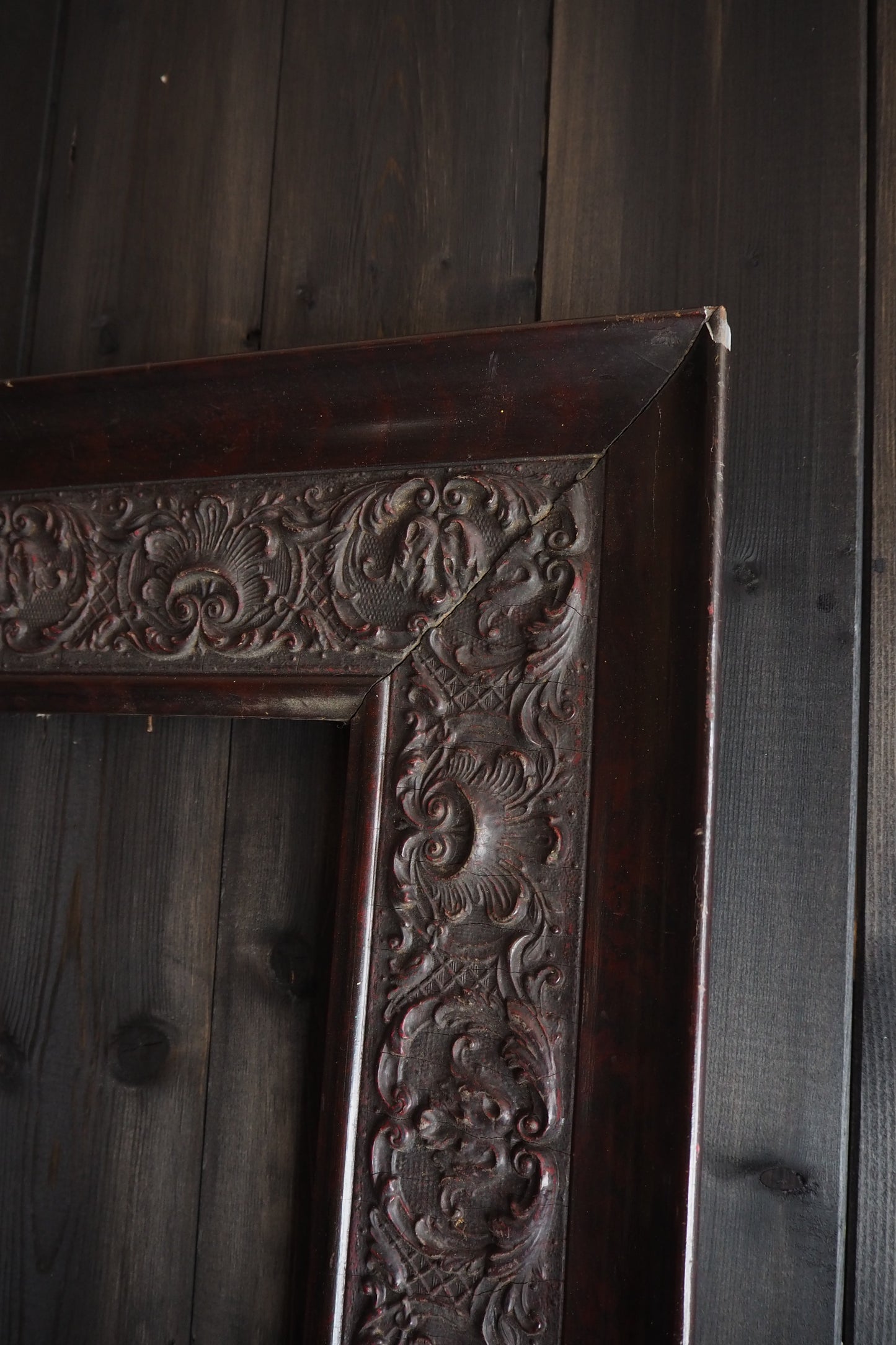 The Calvera - Original Hand-Carved Victorian Black Ornate Rare Frame