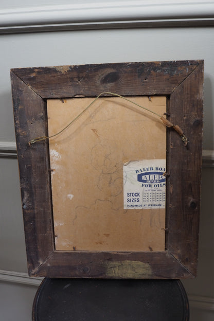 Heavy Antique Frame with Floral Oil Painting SIgned by M.Hodges 1923