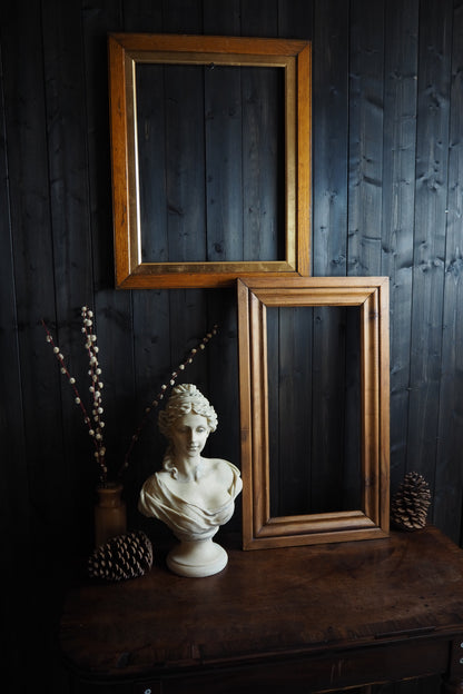 The Chester - Victorian Thick Solid Oak Wood Frame with Gold Trim