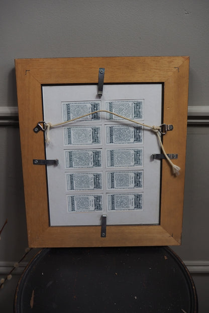 Mounted Collection of Wills Cigarette Cards in Wooden Frame