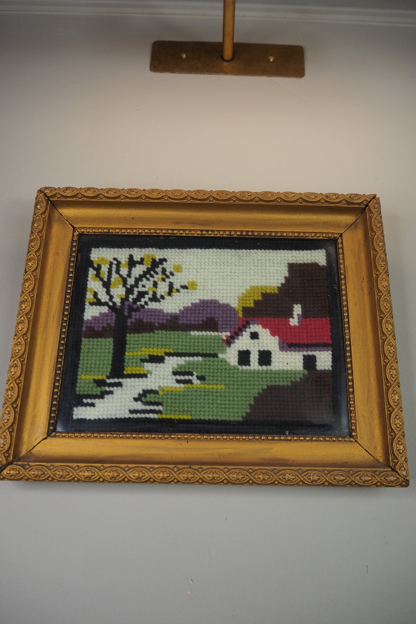 Hungarian Heritage Gobelin Embroidery | Framed Vintage Needlework Art