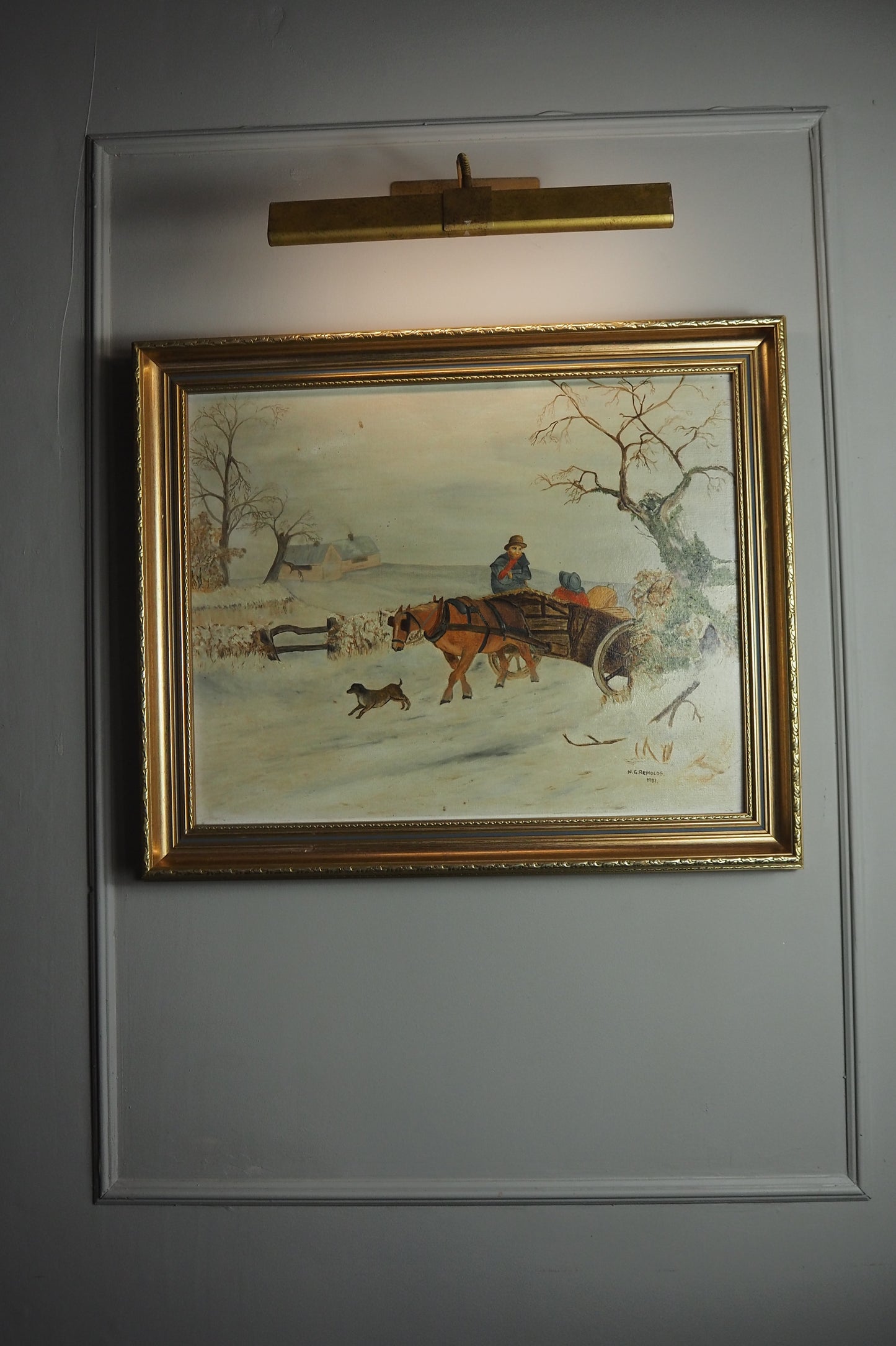 After a Hard Day – Original Oil Painting by N.G. Reynolds (1981)
