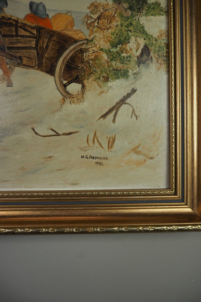 After a Hard Day – Original Oil Painting by N.G. Reynolds (1981)