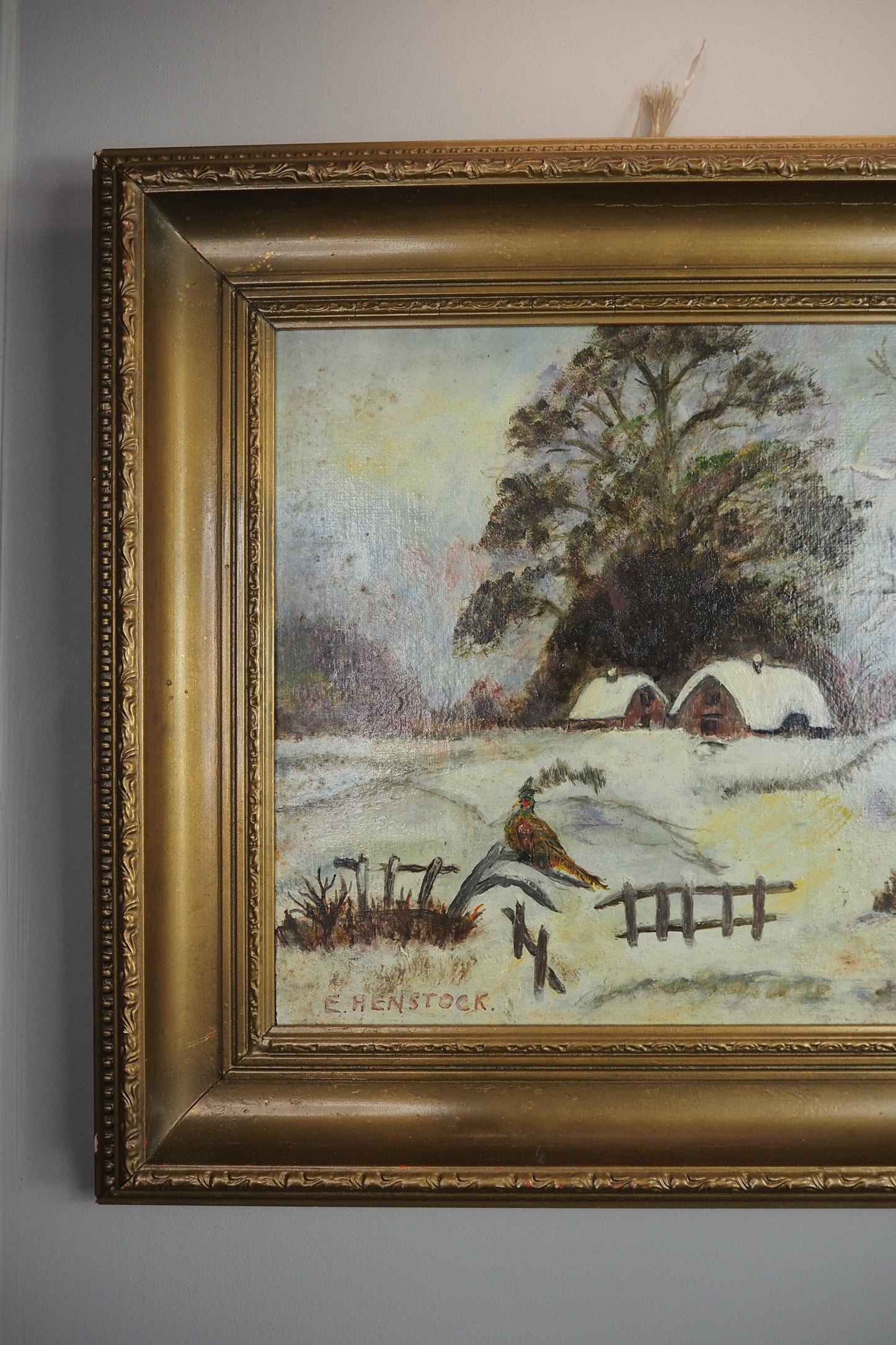 Frosted Landscape- Vintage Oil Painting by E. Henstock