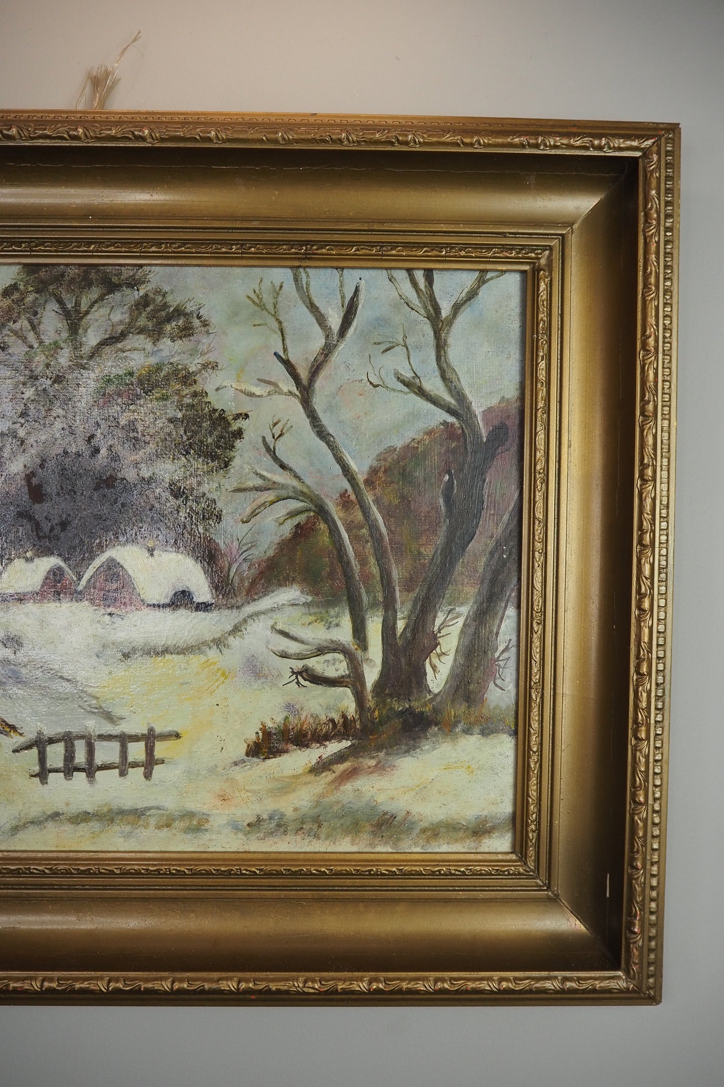 Frosted Landscape- Vintage Oil Painting by E. Henstock
