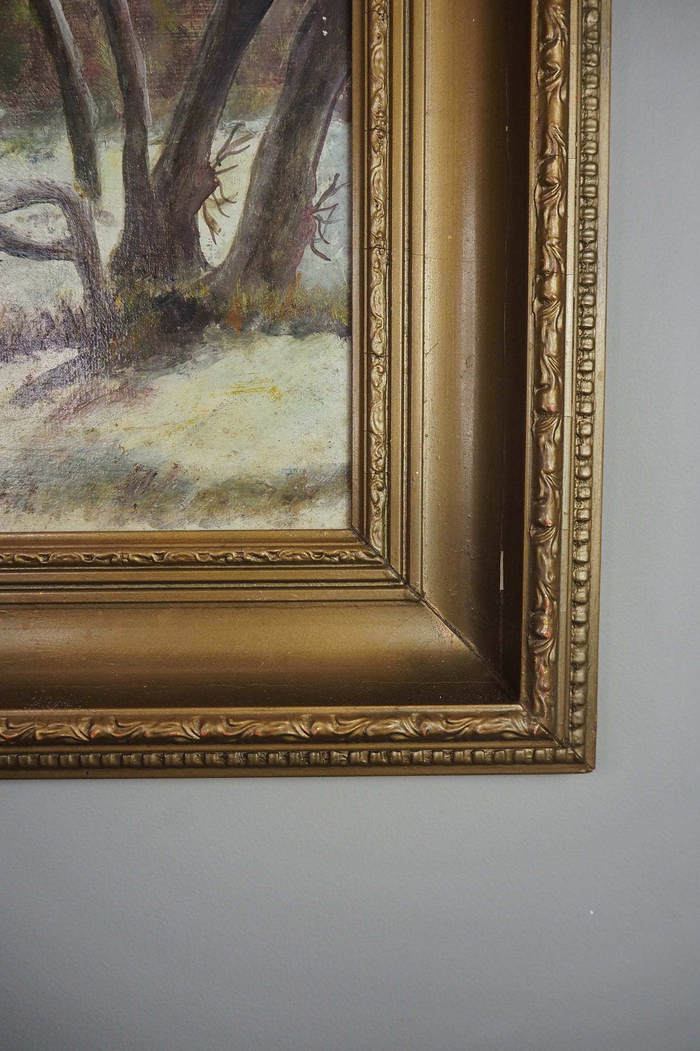 Frosted Landscape- Vintage Oil Painting by E. Henstock