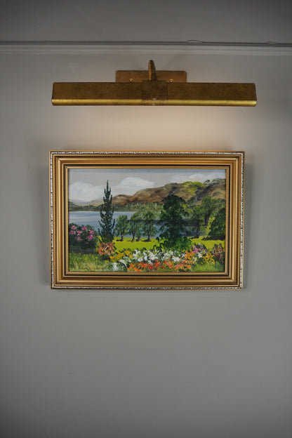 Vintage Oil Painting by Mary Edmondson 1981 - Coniston from Brantwood, Lake District