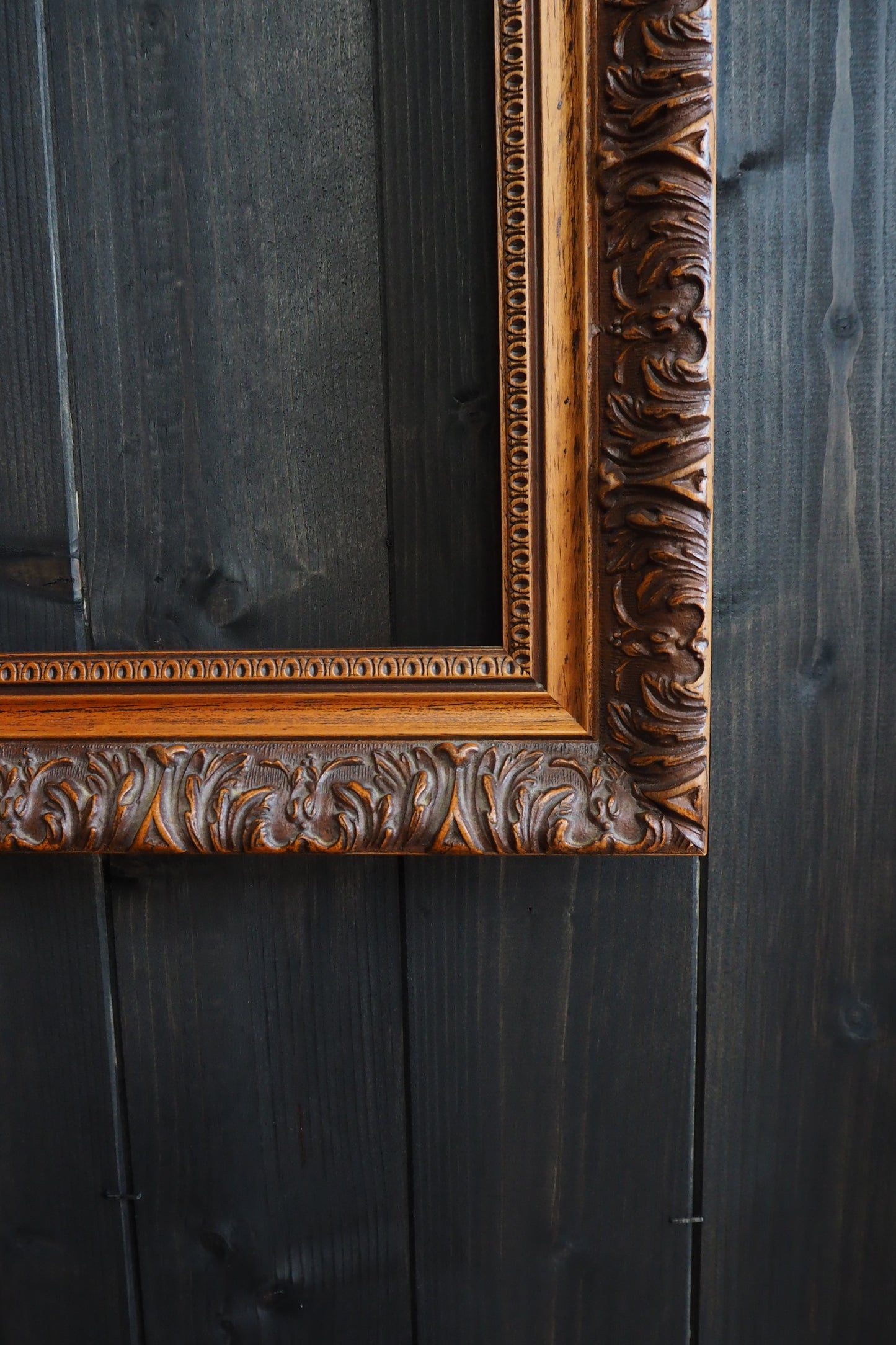 The Lustravia – Extra Large Vintage Floral Carved Wooden Frame