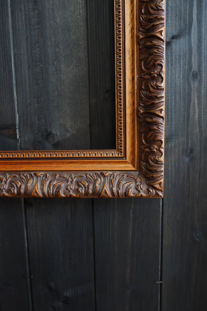 The Lustravia – Extra Large Vintage Floral Carved Wooden Frame