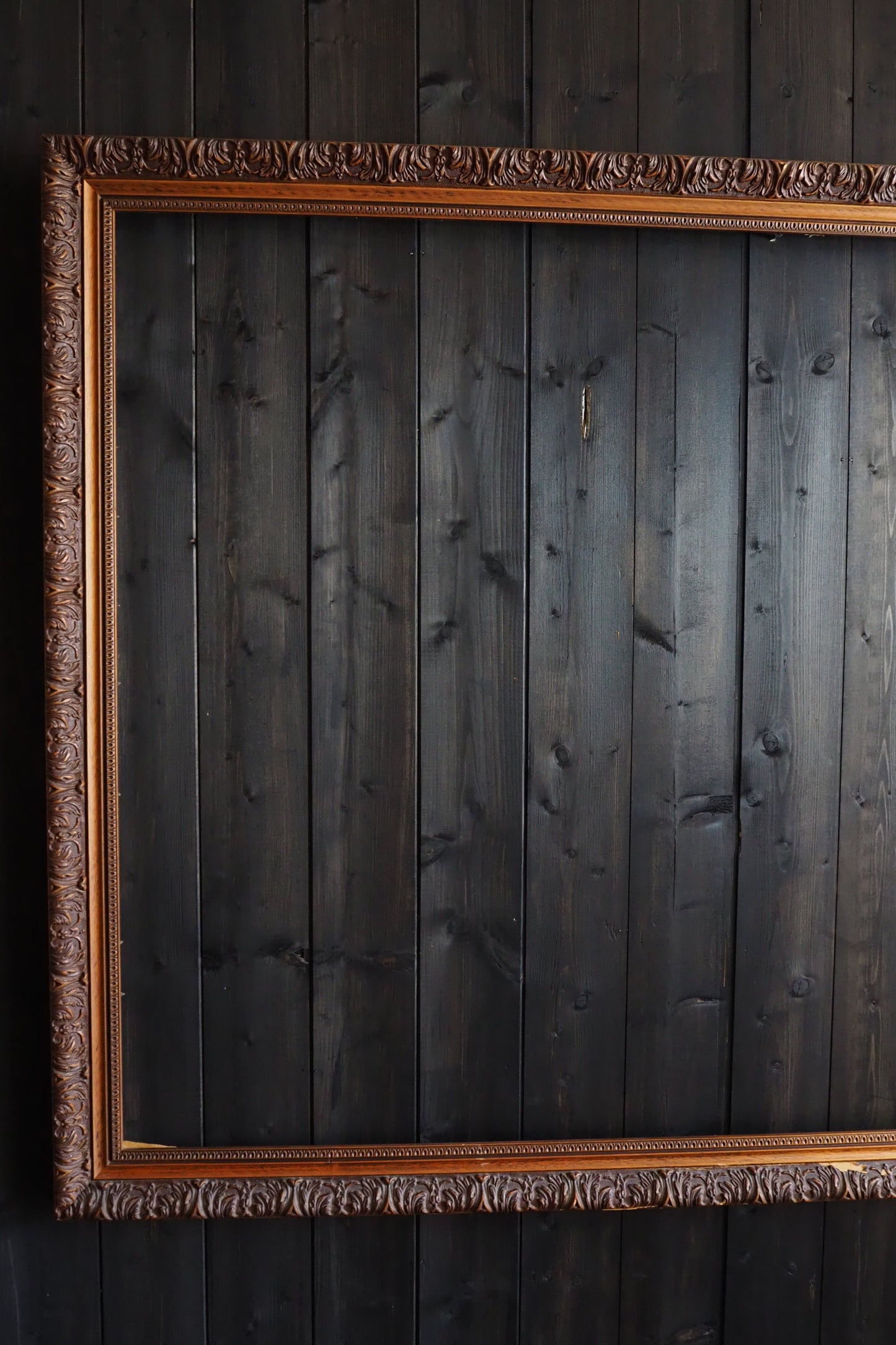The Lustravia – Extra Large Vintage Floral Carved Wooden Frame