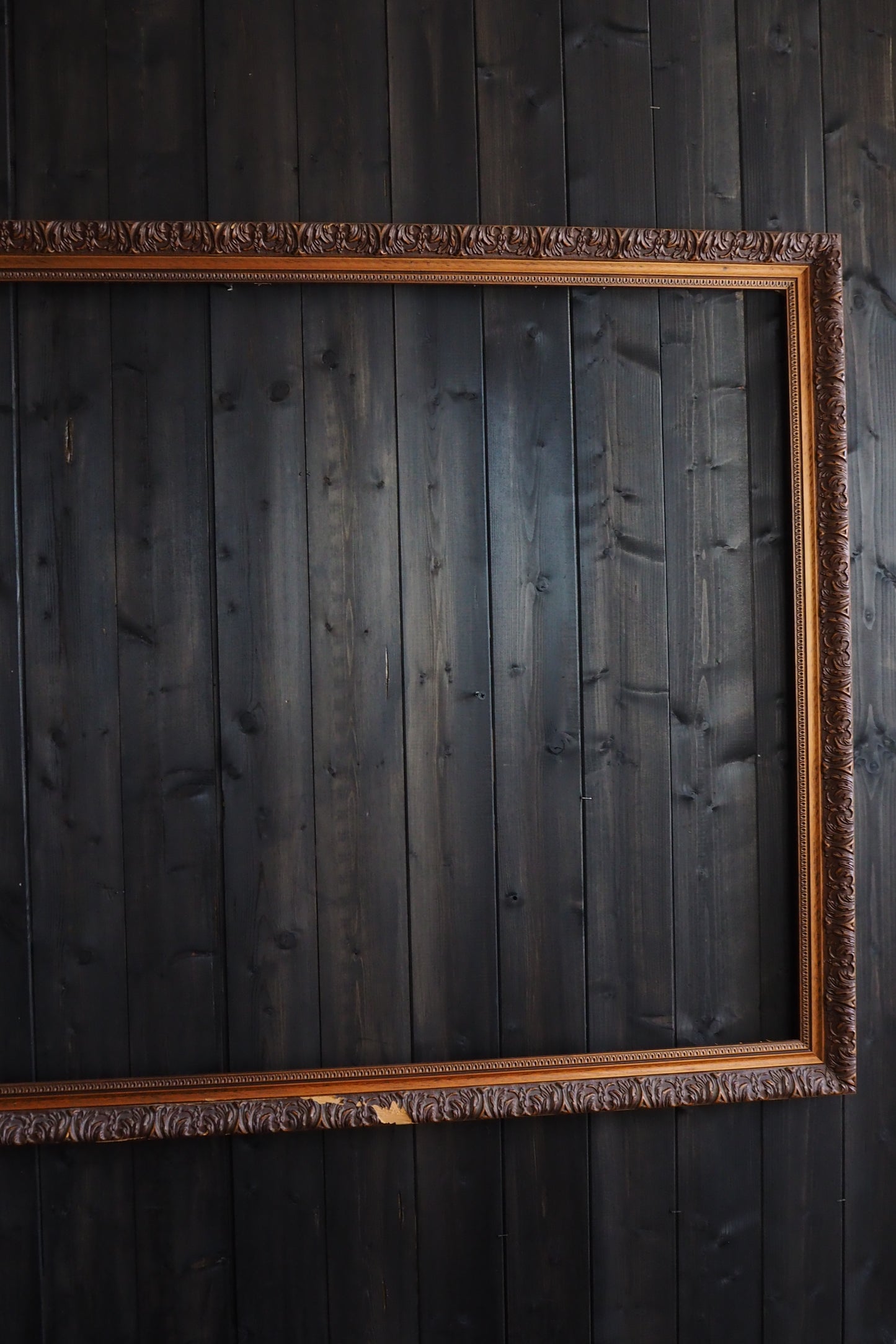 The Lustravia – Extra Large Vintage Floral Carved Wooden Frame