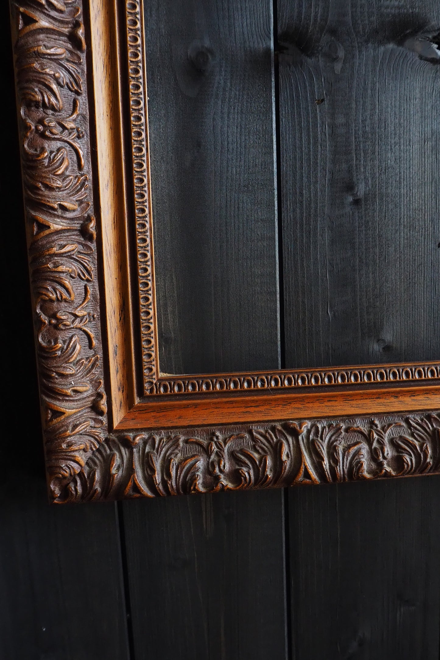 The Lustravia – Extra Large Vintage Floral Carved Wooden Frame