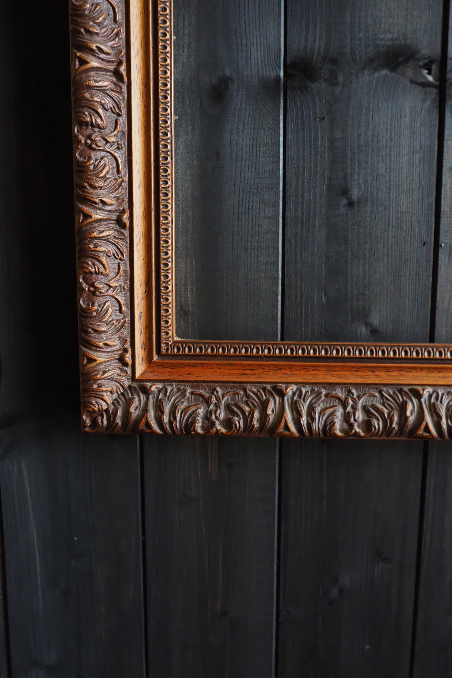 The Lustravia – Extra Large Vintage Floral Carved Wooden Frame