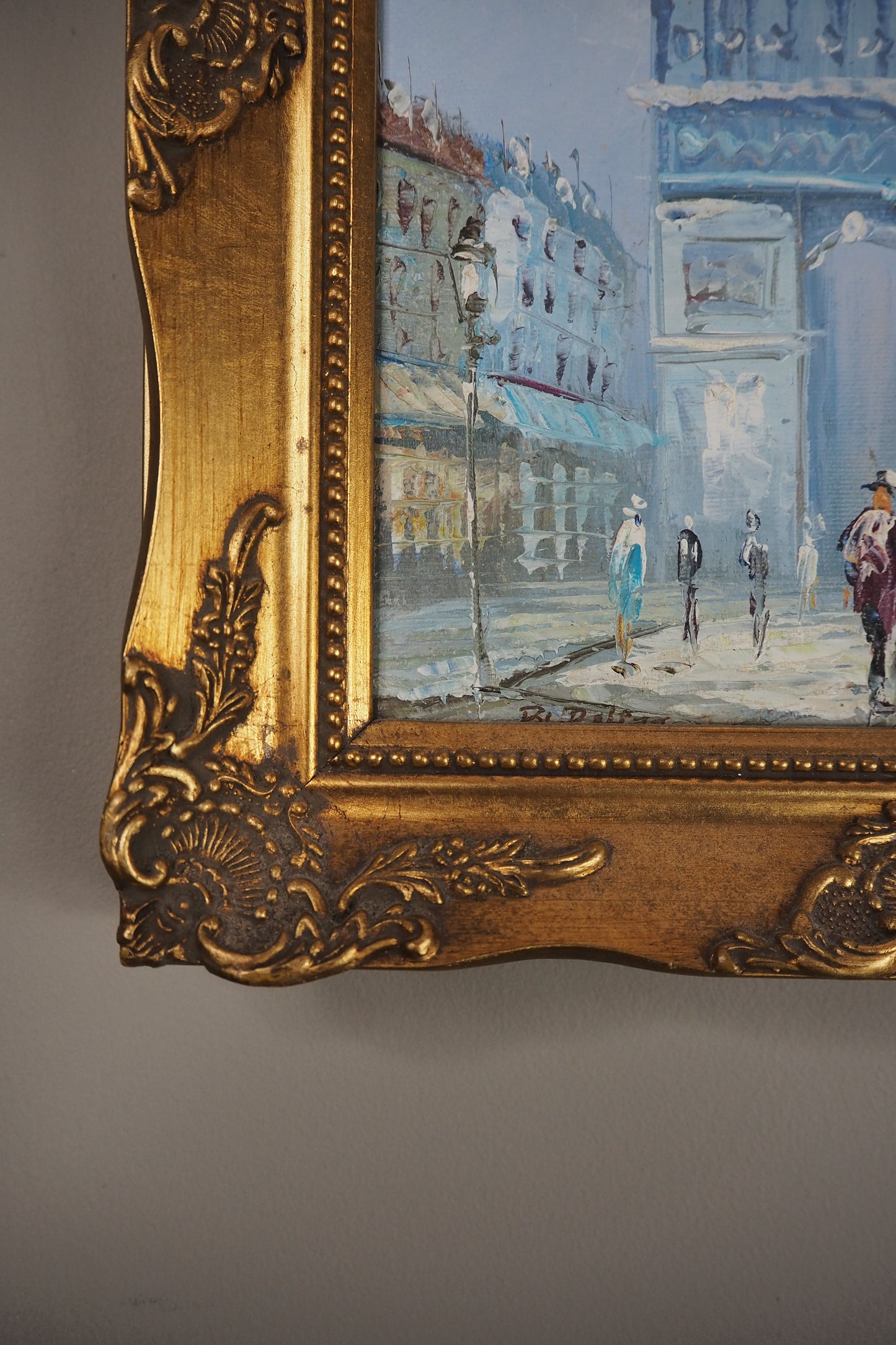 Paris Street Scene Impressionist  Oil Painting-Homage to Caroline Burnett