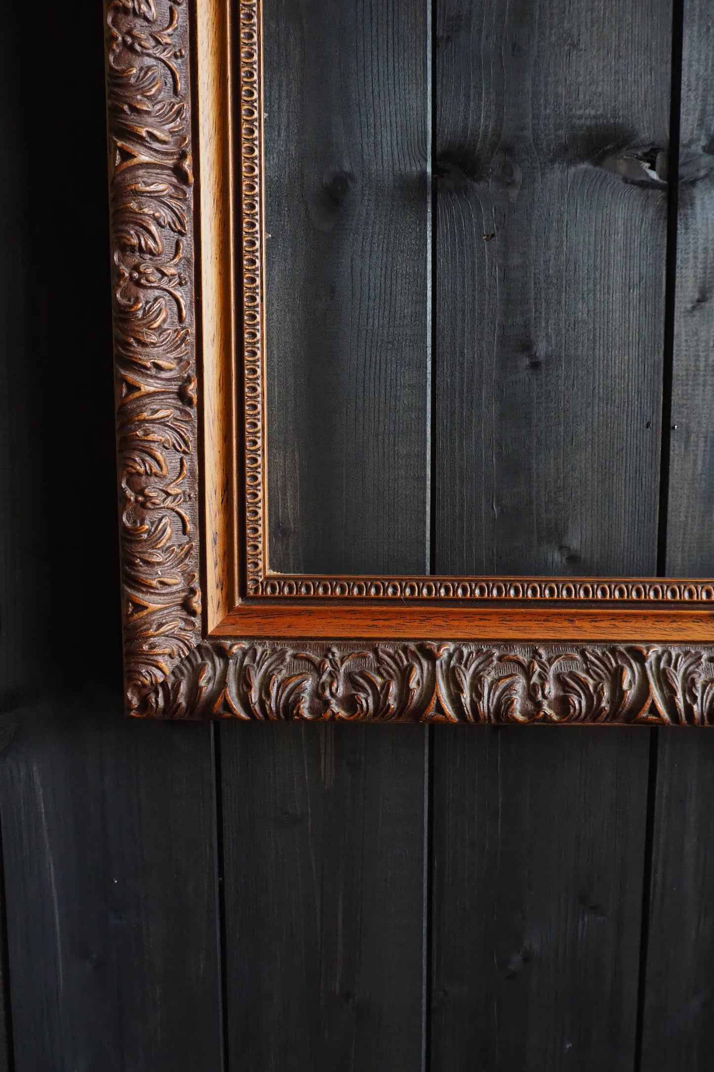 The Lustravia – Extra Large Vintage Floral Carved Wooden Frame