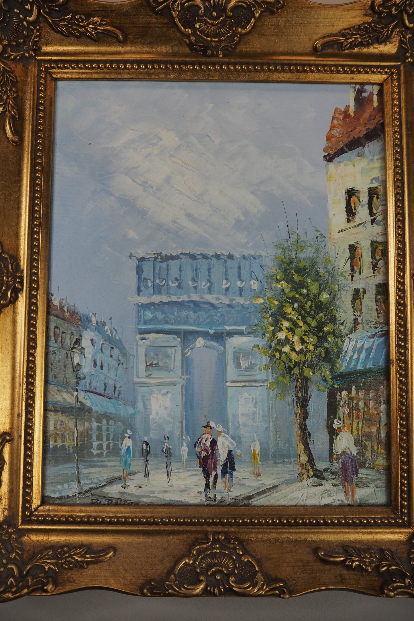 Paris Street Scene Impressionist  Oil Painting-Homage to Caroline Burnett