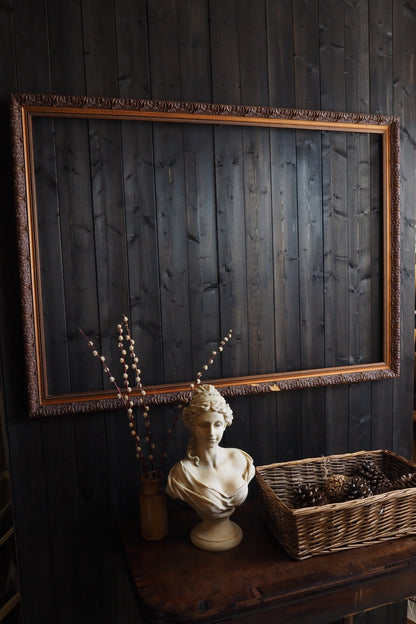 The Lustravia – Extra Large Vintage Floral Carved Wooden Frame